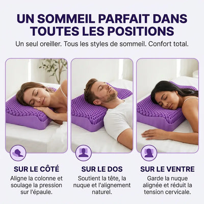 Oreiller Gel Nid d'Abeille BlinkWell — Nuque Alignée & Sommeil Frais