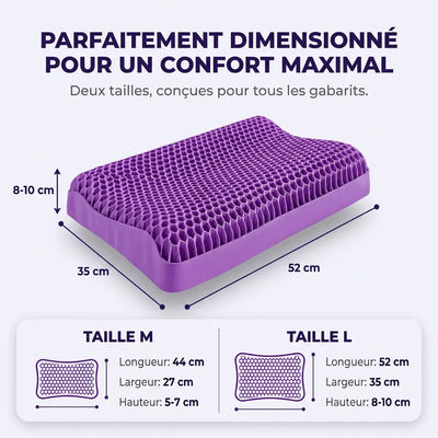 Oreiller Gel Nid d'Abeille BlinkWell — Nuque Alignée & Sommeil Frais